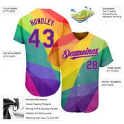 Custom Rainbow For Pride Month Love Is Love LGBT 3D Authentic Baseball Jersey