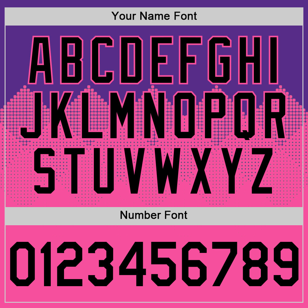 Custom Purple Black-Pink 3D Pattern Design Gradient Square Shapes Authentic Baseball Jersey