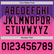 Custom Purple Black-Pink 3D Pattern Design Gradient Square Shapes Authentic Baseball Jersey