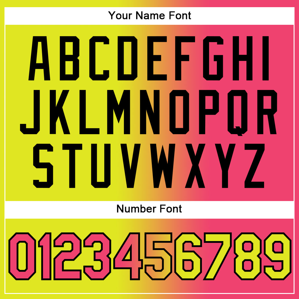 Custom Neon Yellow Neon Pink-Black Authentic Gradient Fashion Baseball Jersey