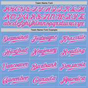 Custom Light Blue Pink-White Authentic Gradient Fashion Baseball Jersey