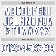 Custom White White-Navy Authentic Fade Fashion Baseball Jersey