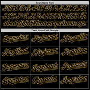 Custom Black Old Gold 3D Pattern Design Gradient Style Twinkle Star Authentic Baseball Jersey