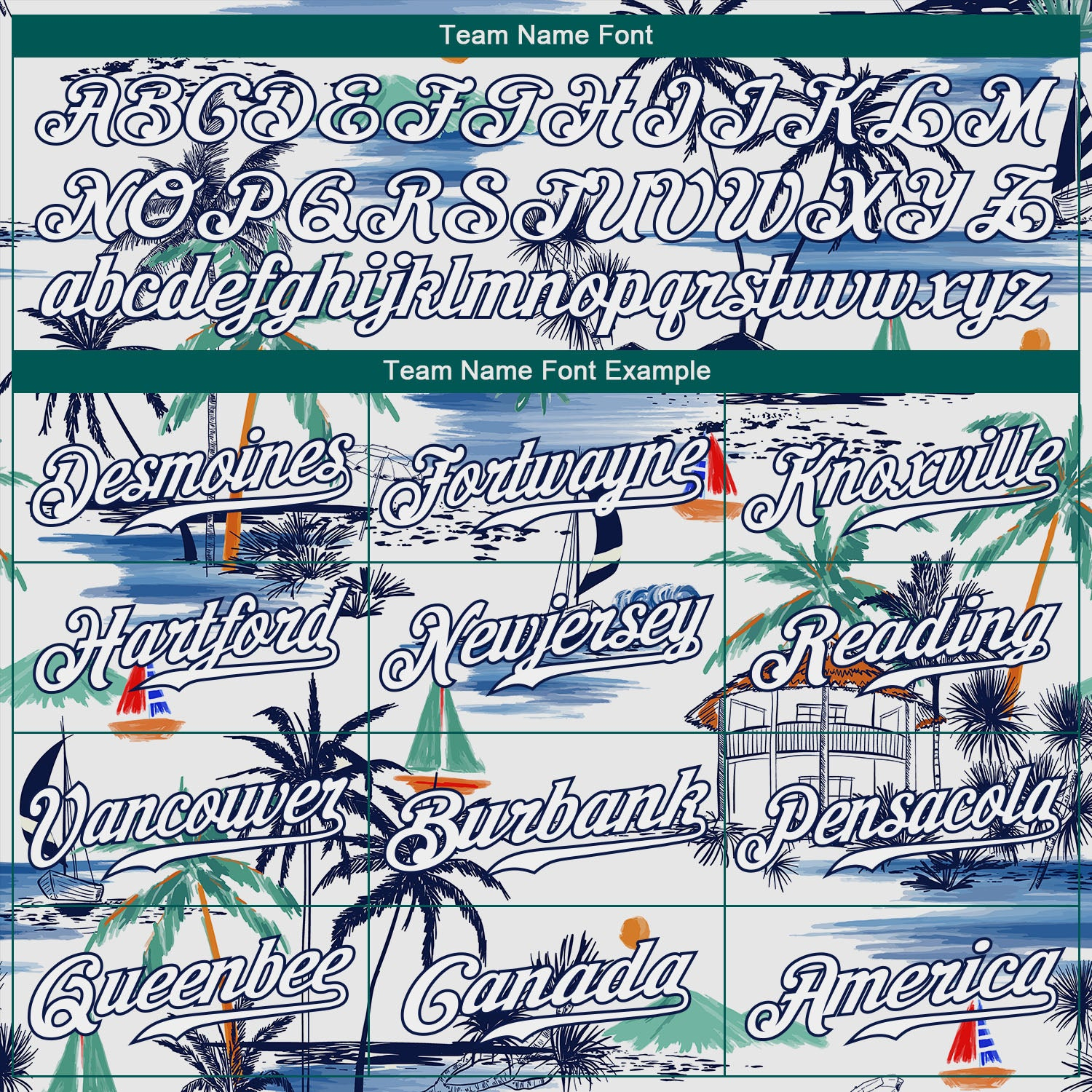 Custom White Navy 3D Pattern Design Hawaii Palm Trees Island And Sailboat Authentic Baseball Jersey