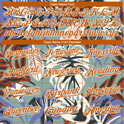 Custom Teal Texas Orange-White 3D Pattern Design Hawaii Tropical Palm Leaves Authentic Baseball Jersey