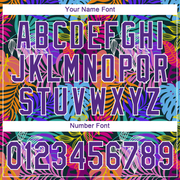 Custom White Purple-White 3D Pattern Design Hawaii Palm Trees Authentic Baseball Jersey