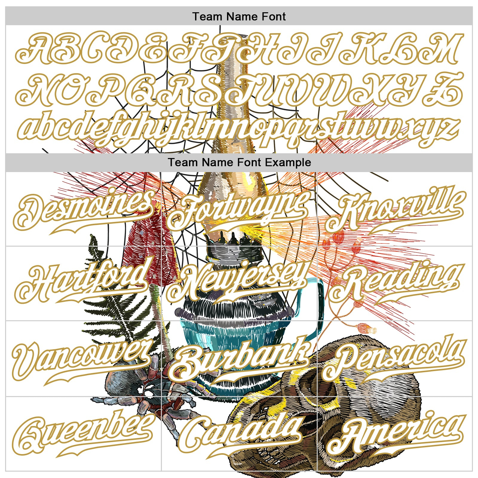 Custom White Old Gold 3D Spider And Skull Fashion Authentic Baseball Jersey