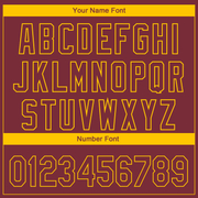 Custom Burgundy Yellow 3D Washington City Edition Fade Fashion Authentic Baseball Jersey