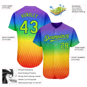 Custom Rainbow For Pride Month Love Is Love LGBT 3D Authentic Baseball Jersey
