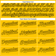 Custom Yellow Black 3D Pattern Design Gradient Style Irregular Shape Authentic Baseball Jersey