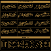 Custom Black Old Gold 3D American Flag Skull Patriotic Authentic Baseball Jersey