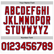 Custom White Red-Navy 3D Pattern Design Gradient Style Twinkle Star Authentic Baseball Jersey