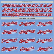 Custom Light Blue Red-White Authentic Gradient Fashion Baseball Jersey
