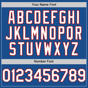 Custom Blue White-Red Mesh Authentic Throwback Baseball Jersey