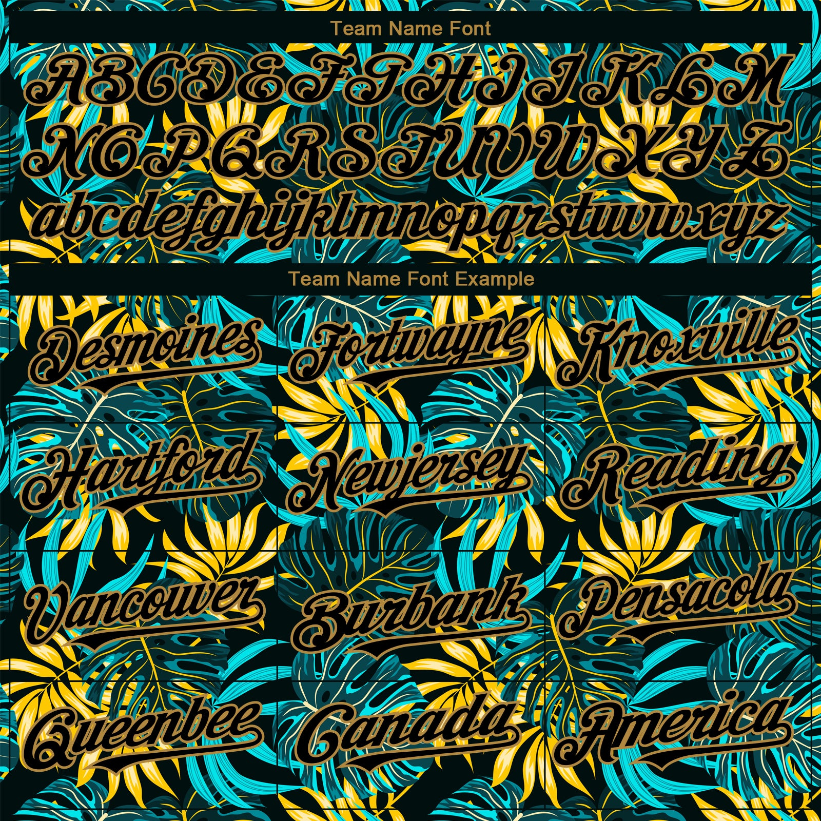 Custom Black Old Gold 3D Pattern Design Hawaii Tropical Palm Leaves Authentic Baseball Jersey