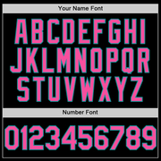 Custom Black Pink-Teal 3D Pattern Design Gradient Style Twinkle Star Authentic Baseball Jersey