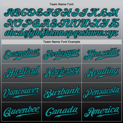 Custom Gray Teal-Black Authentic Fade Fashion Baseball Jersey