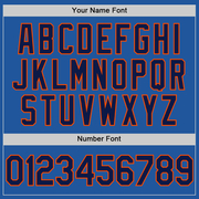 Custom Blue Navy-Orange Authentic Throwback Baseball Jersey