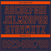 Custom Navy Orange 3D Denver City Edition Fade Fashion Authentic Baseball Jersey