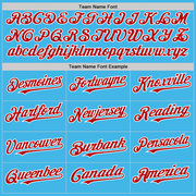Custom Sky Blue Red-White 3D Pattern Design Gradient Style Twinkle Star Authentic Baseball Jersey