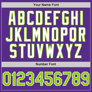 Custom Purple Neon Green-White 3D Pattern Design Gradient Style Twinkle Star Authentic Baseball Jersey