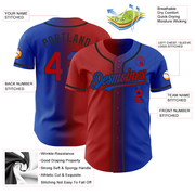 Custom Thunder Blue Red-Black Authentic Gradient Fashion Baseball Jersey