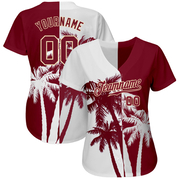 Custom 3D Pattern Design Hawaii Coconut Trees Authentic Baseball Jersey