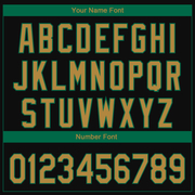 Custom Black Old Gold-Kelly Green 3D Boston City Edition Fade Fashion Authentic Baseball Jersey