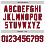 Custom White Red-Navy 3D Pattern Design Abstract Splash Authentic Baseball Jersey