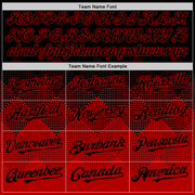 Custom Black Red 3D Pattern Design Gradient Square Shapes Authentic Baseball Jersey