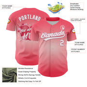 Custom Medium Pink White-Light Pink 3D Love Heart Valentine's Day Authentic Baseball Jersey