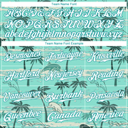 Custom Teal White-Teal 3D Pattern Design Hawaii Palm Trees Authentic Baseball Jersey