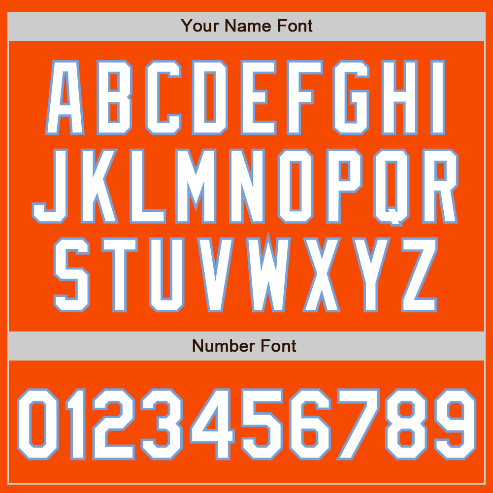 Custom Orange White-Light Blue Authentic Fade Fashion Baseball Jersey