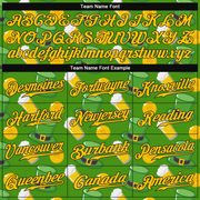 Custom Kelly Green Gold-Black 3D Pattern Design Authentic St. Patrick's Day Baseball Jersey
