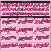 Custom Pink Black 3D Pink Ribbon Breast Cancer Awareness Month Women Health Care Support Authentic Baseball Jersey