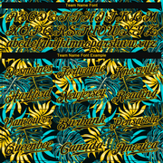 Custom Black Black-Gold 3D Pattern Design Tropical Palm Leaves Authentic Baseball Jersey