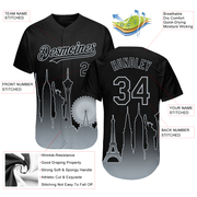 Custom Black Silver 3D Las Vegas City Edition Fade Fashion Authentic Baseball Jersey