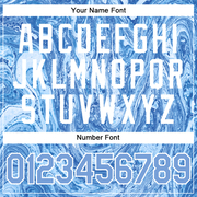 Custom Tie Dye Light Blue-White 3D Authentic Baseball Jersey