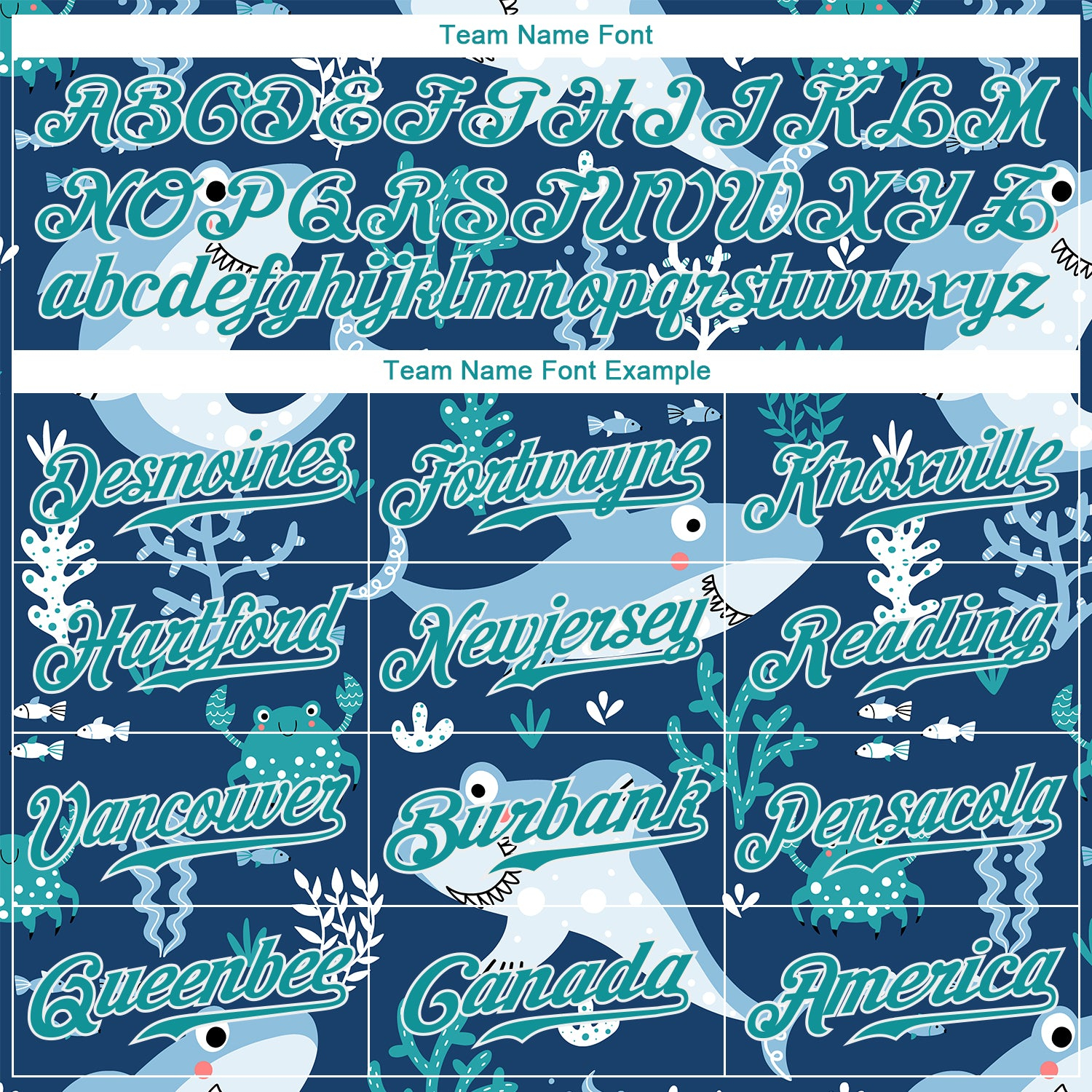 Custom Teal Teal-White 3D Pattern Design Sharks Authentic Baseball Jersey