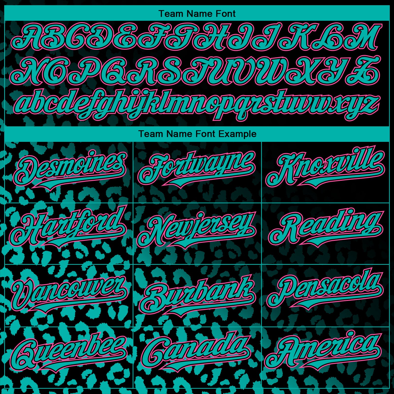 Custom Black Pink-Aqua 3D Pattern Design Leopard Print Fade Fashion Authentic Baseball Jersey