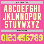 Custom Pink Neon Yellow-White 3D Pattern Design Gradient Style Twinkle Star Authentic Baseball Jersey