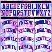 Custom Tie Dye Royal-Pink 3D Authentic Baseball Jersey