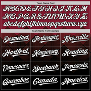 Custom Crimson White-Black 3D Pattern Design Gradient Square Shapes Authentic Baseball Jersey