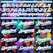 Custom Splashes Graffiti Pattern White-Light Blue 3D Authentic Baseball Jersey