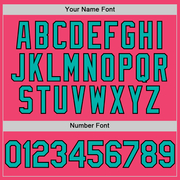 Custom Neon Pink Aqua-Black 3D Pattern Design Gradient Style Twinkle Star Authentic Baseball Jersey