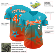 Custom Lakes Blue Orange-White 3D Pattern Design Gradient Style Twinkle Star Authentic Baseball Jersey