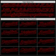 Custom Black Red 3D Pattern Design Rave Halloween Skull Authentic Baseball Jersey