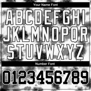 Custom Tie Dye Black-White 3D Steel Authentic Baseball Jersey