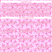 Custom Women's Pink White Breast Cancer 3D V-Neck Cropped Baseball Jersey