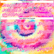 Custom Tie Dye Light Blue-White 3D Rainbow Authentic Baseball Jersey